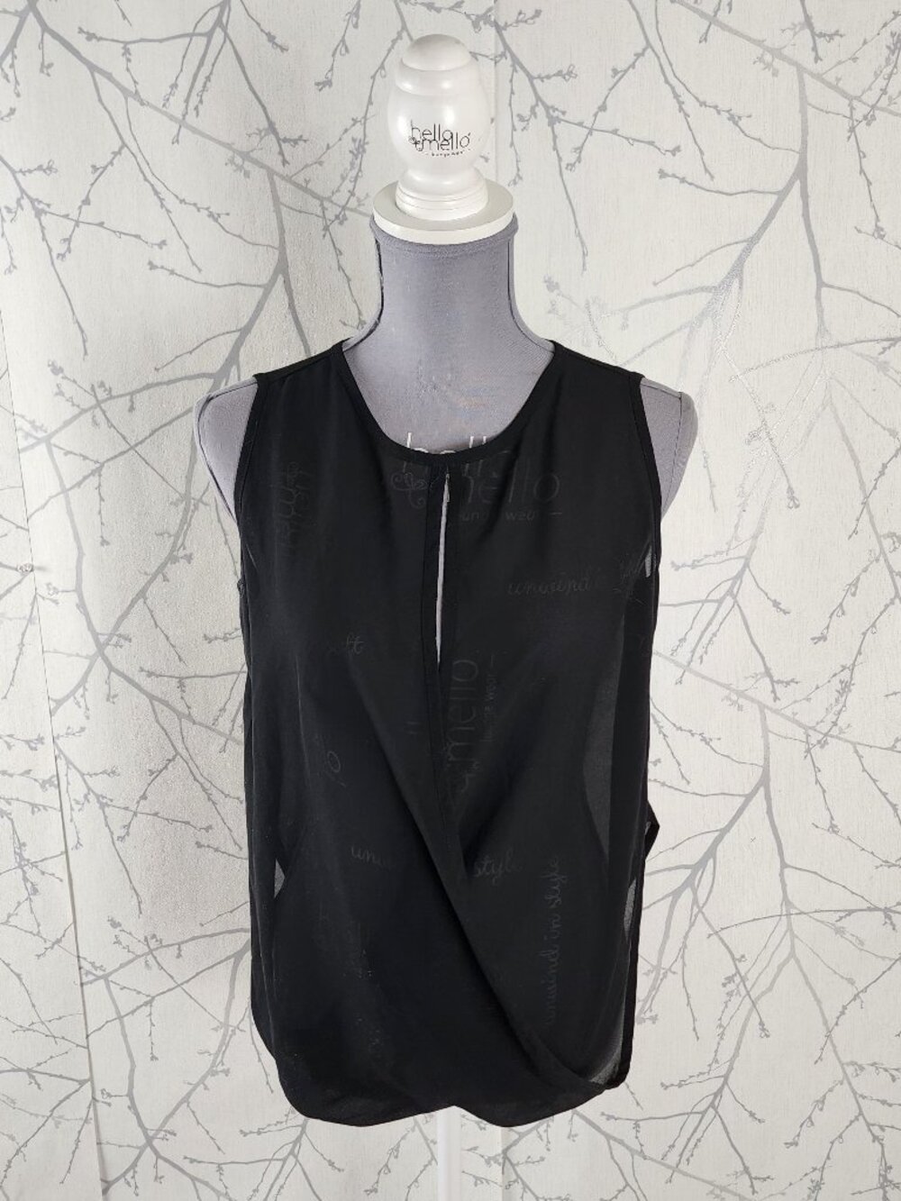 DOTE Black Sheer Keyhole Nursing Tank